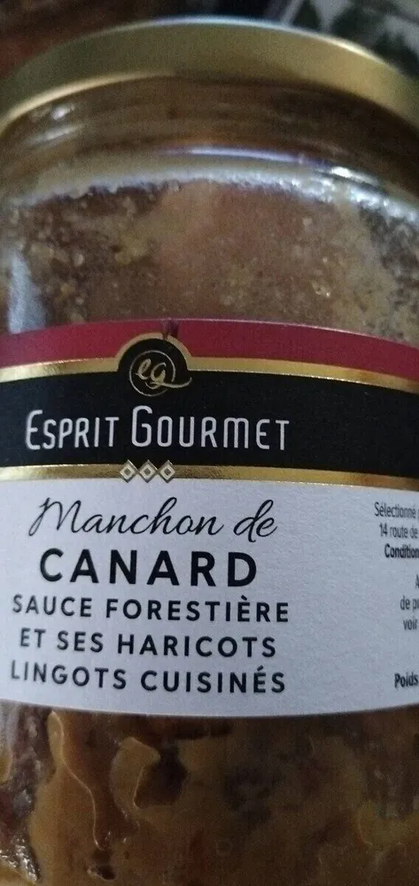 Manchon de canard sauce forestière