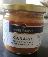 Canard sauce royale aux fèves croquantes
