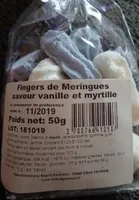 Fingers de meringue vanille et myrtille