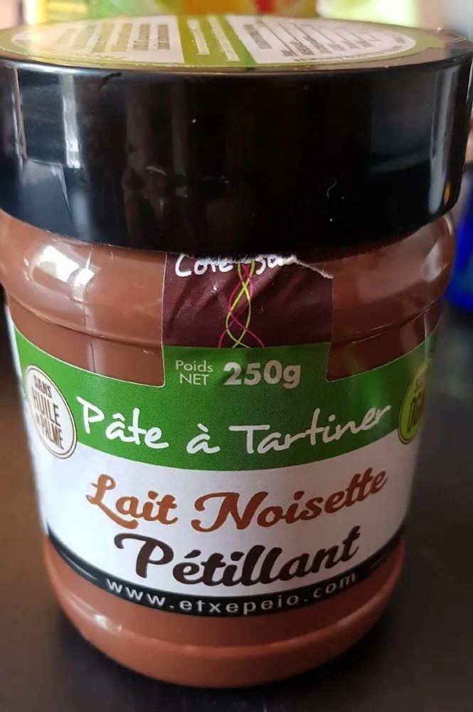 Pate a tartiner lait noisette petillant