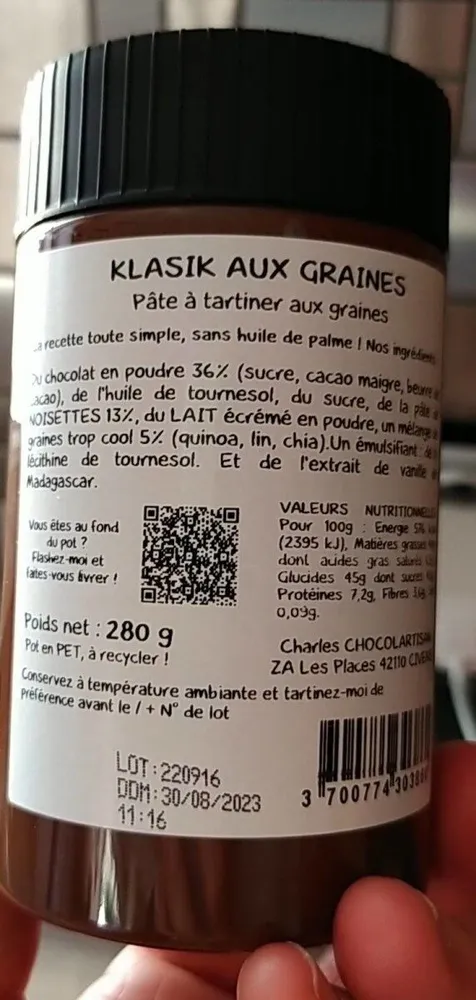 Pâte à tartiner aux graines