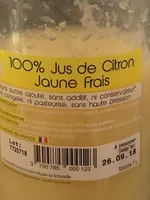 Jus de citron jaune frais