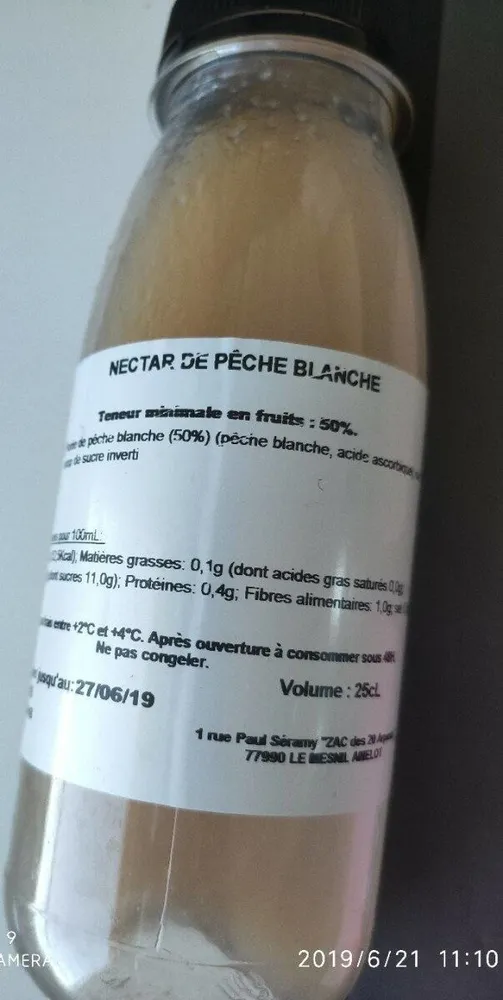 Nectar de pêche blanche