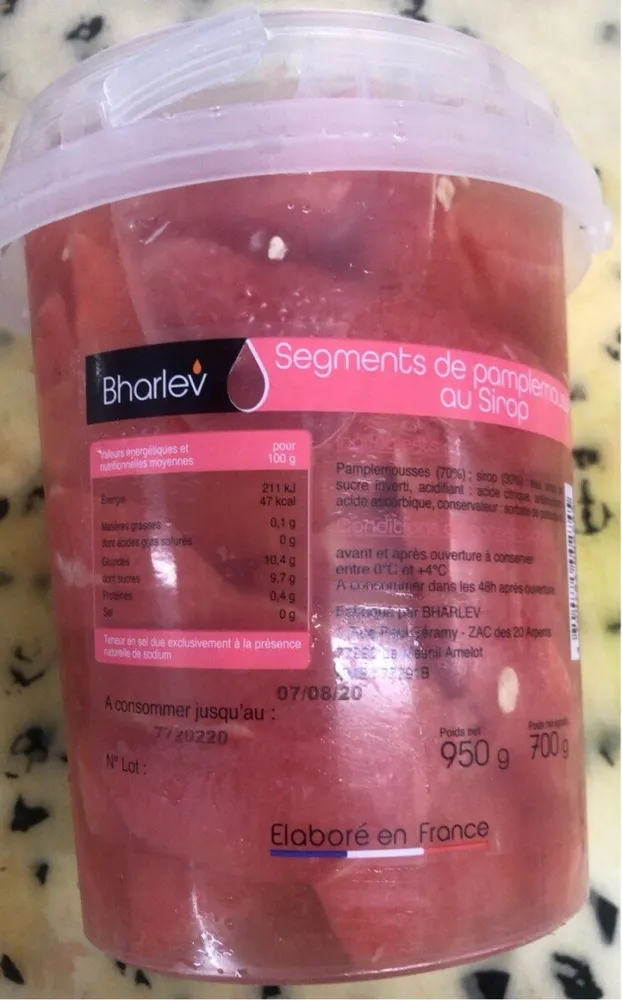 Segments de pamplemousse