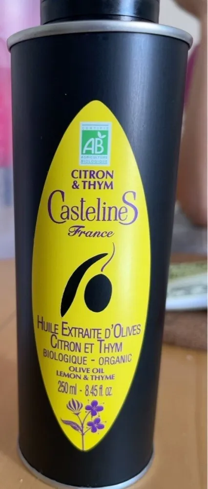 Huile extraite d’Olives Citron et Thym