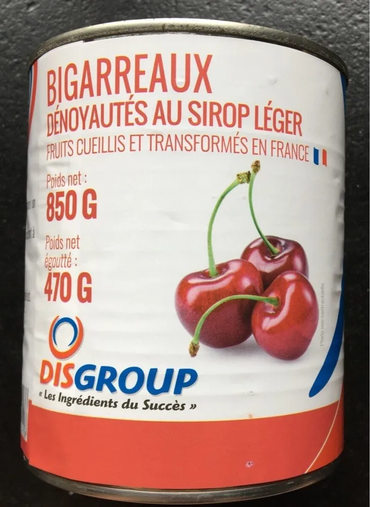 Bigarreaux dénoyautés au sirop léger