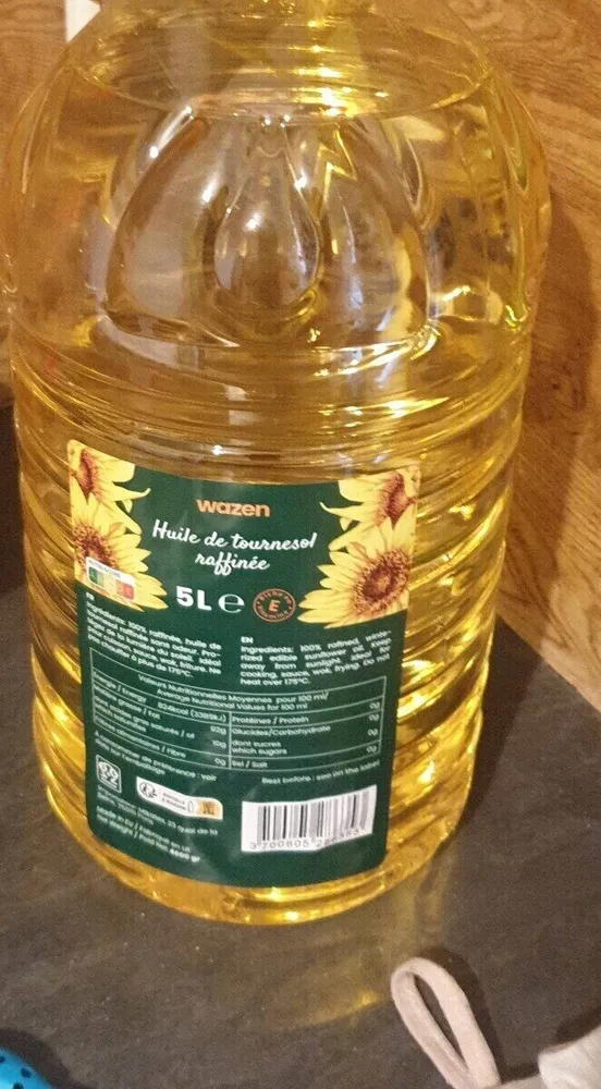 Huile de tournesol raffinée
