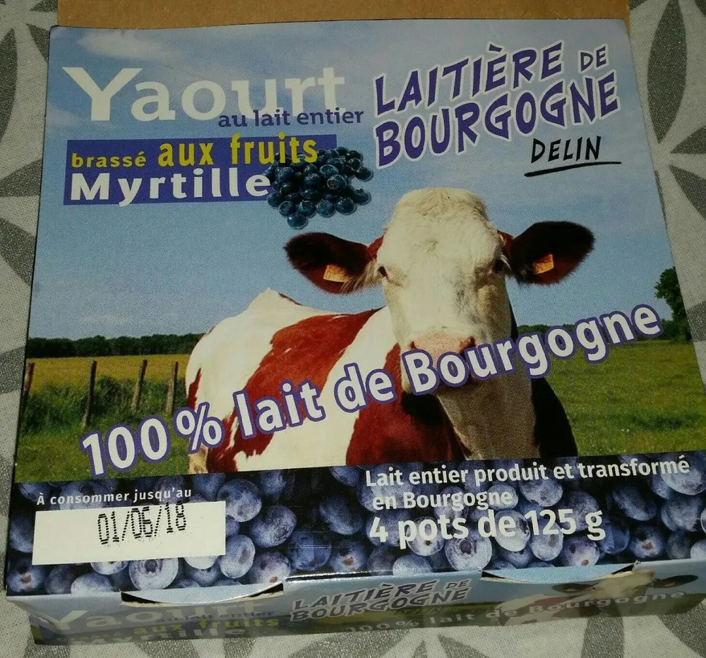 Yaourt brassé aux fruits (myrtille)