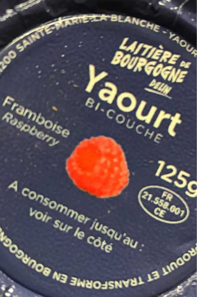 Yaourt bi-couche framboise
