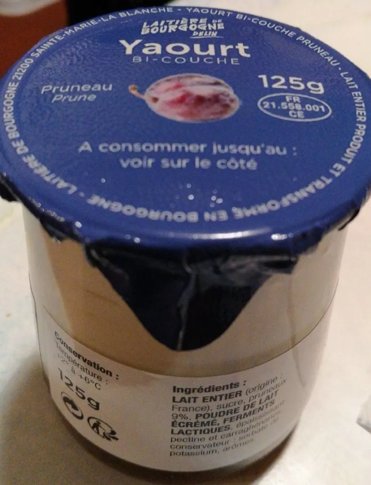 Yaourt Bi-couche Pruneau