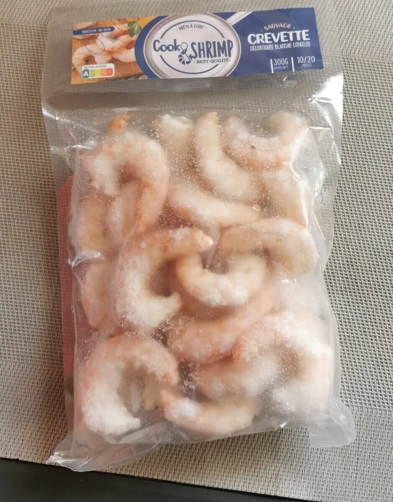 Crevette sauvage décortiquées blanchies congelées