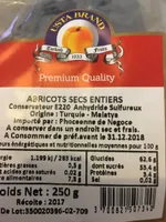 Abricots secs entiers
