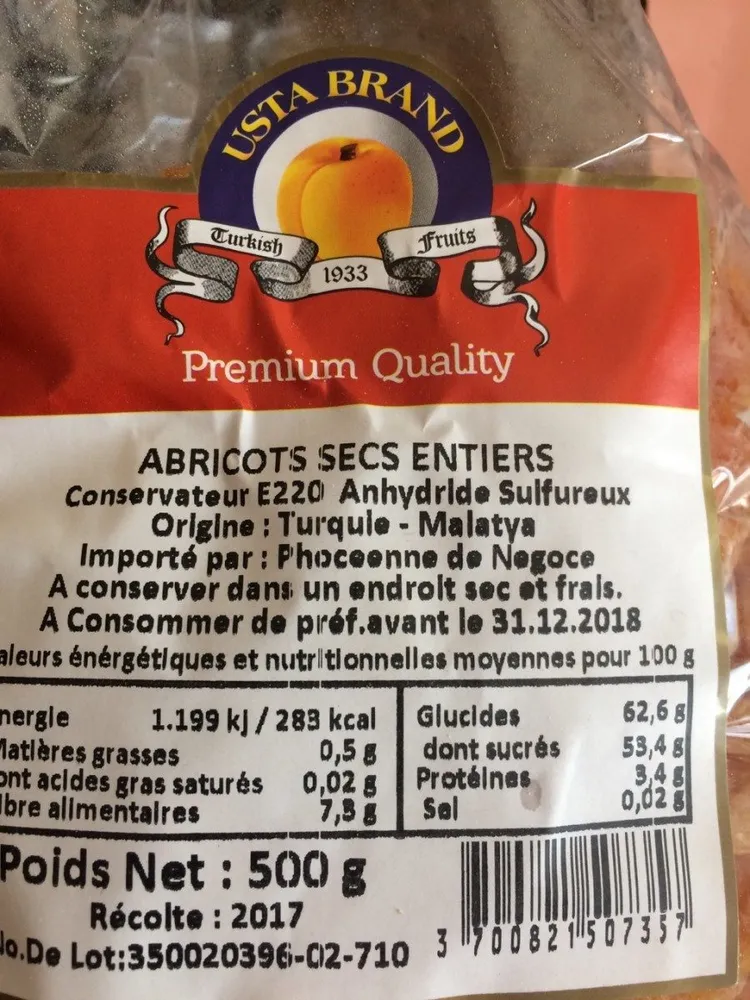 Abricots secs entiers