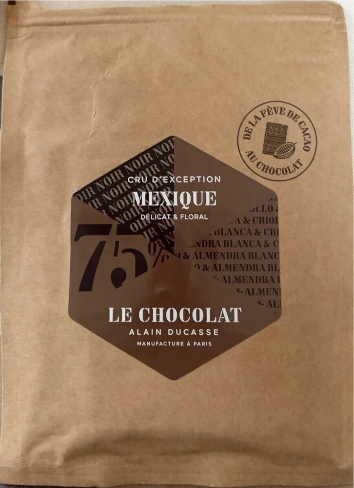 Chocolat cru d'exception 75% Mexique