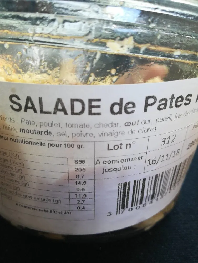 Salade de pâtes poulet