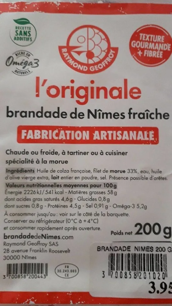 Brandade de Nîmes fraîche Raymond Geoffroy
