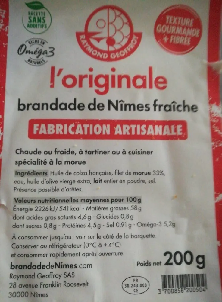 Brandade de Nîmes fraîche