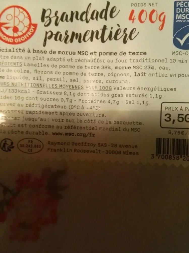 Brandade parmentiere