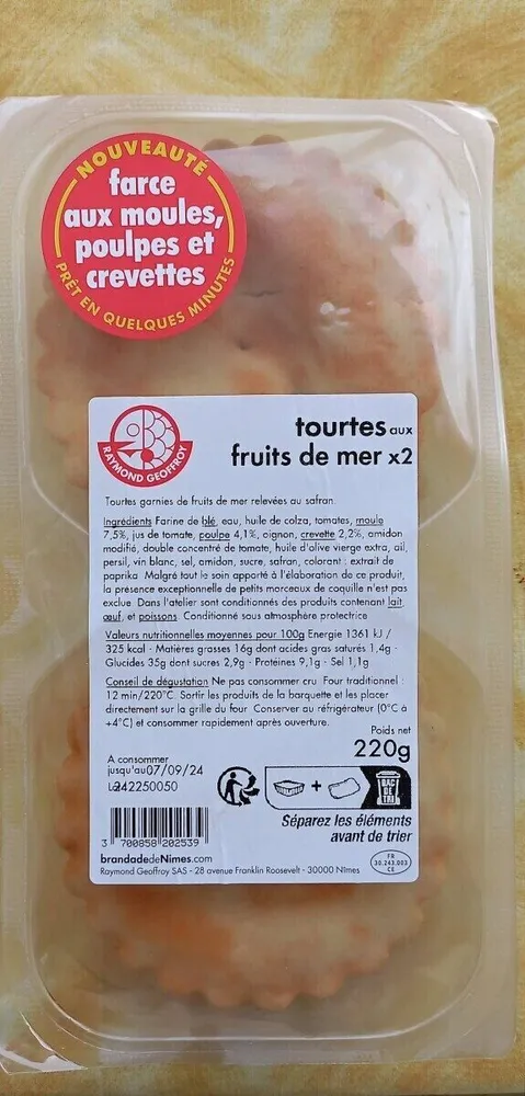 Tourtes aux fruits de mer