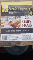 L'Oeuf de nos Villages Parole d'éleveurs! 20 œufs frais datés du jour de ponte