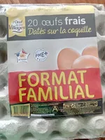 20 oeufs frais datés sur la coquille