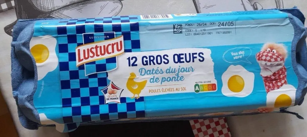 12 GROS OEUFS Datés du jour de ponte