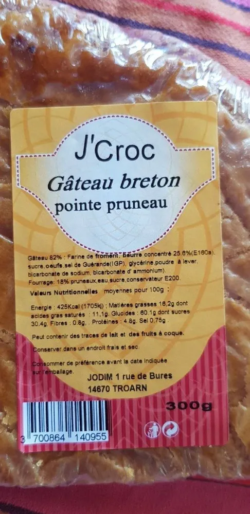 J'Croc - Gâteau Breton Pointe Pruneau