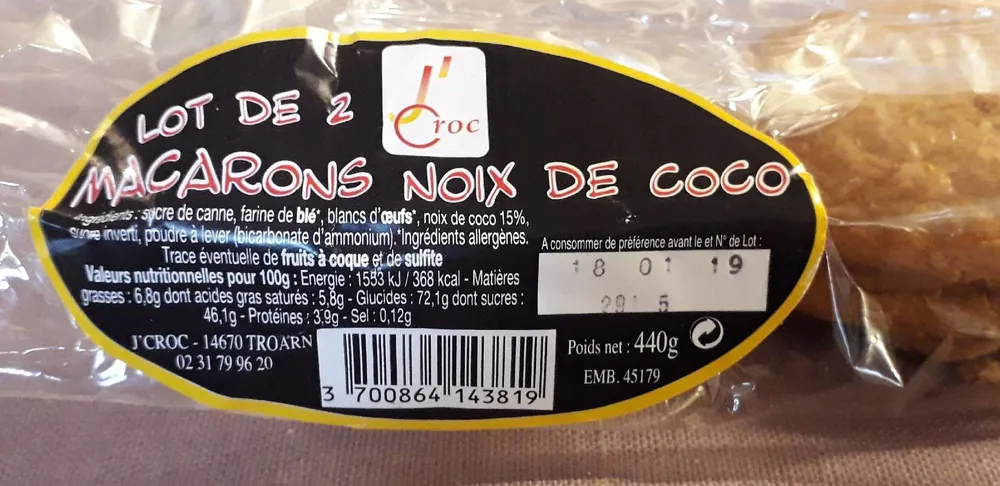 Macarons noix de coco