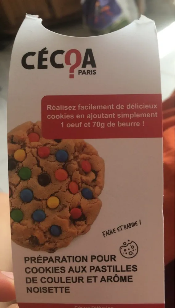 Preparation pour cookies aux pastilles de couleures