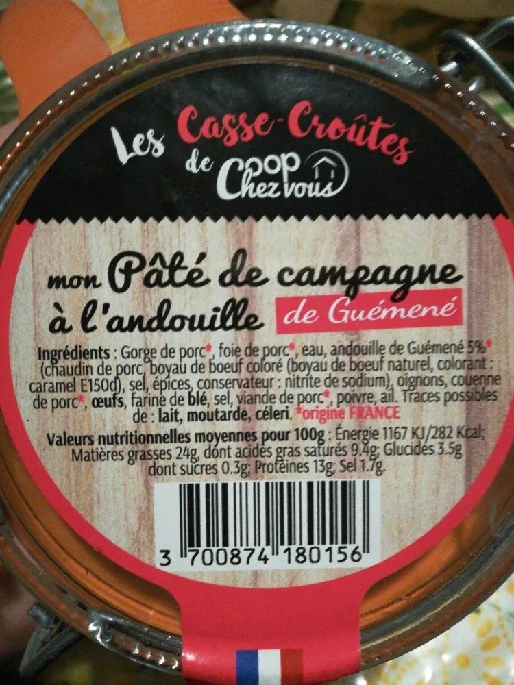 Pâté de campagne à l'andouille de Guemene