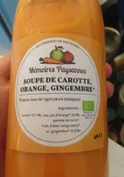 Soupe de carotte, orange, gingembre