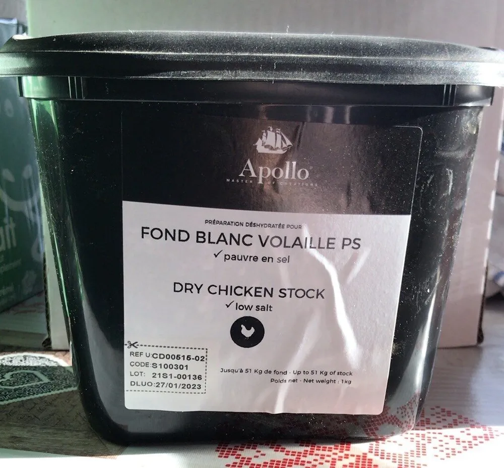 Fond blanc volaille pauvre en sel