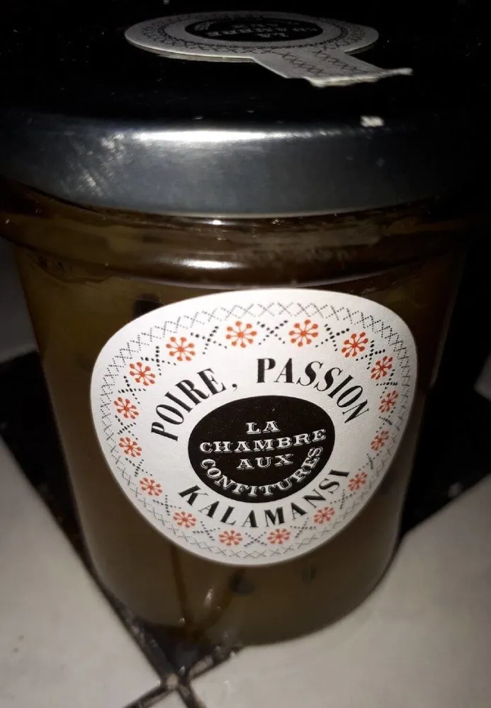 confiture poire, passion, kalamansi