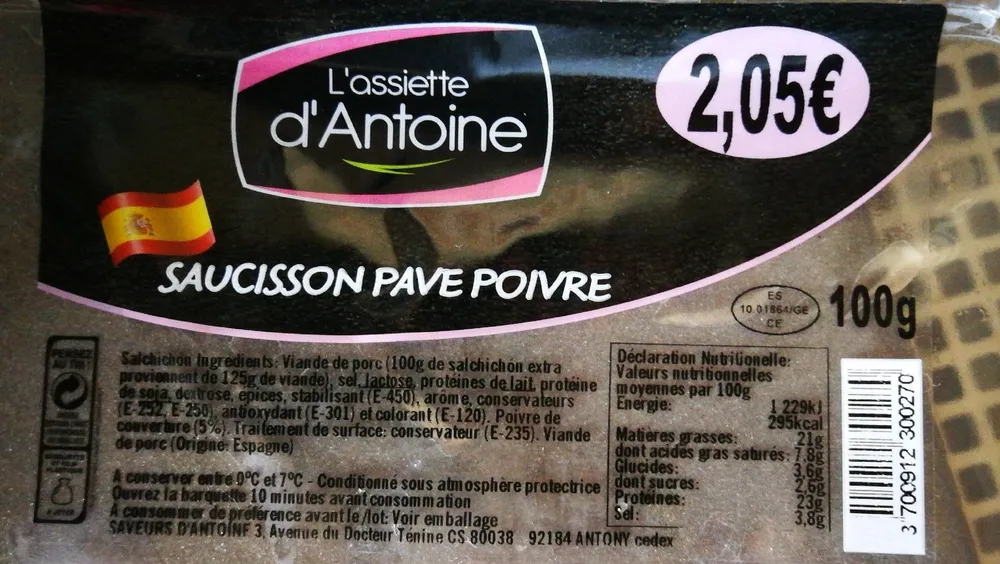 Saucisson pavé poivre