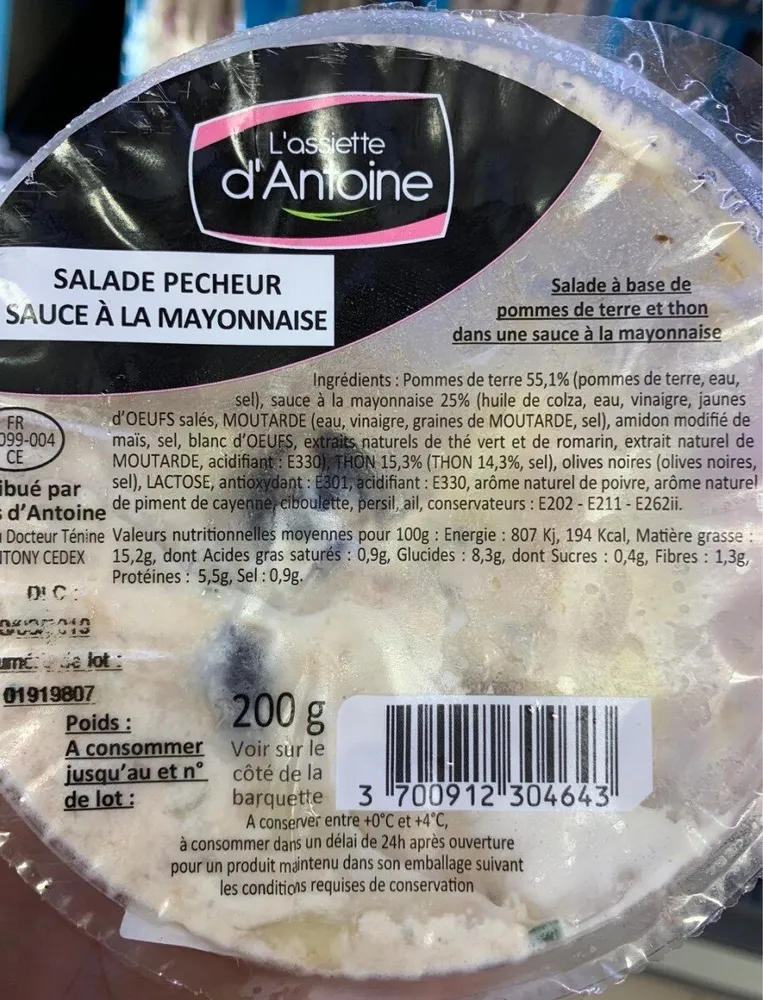 Salade pêcheur sauce à la mayonnaise