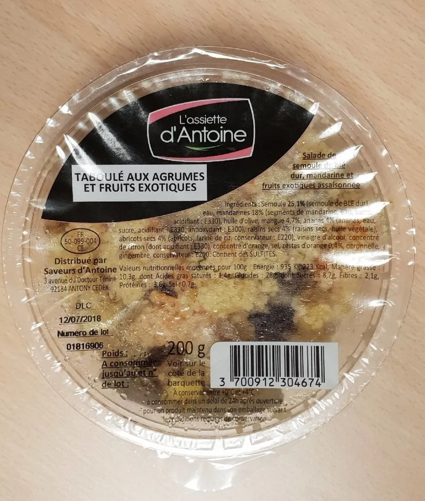 Taboulé aux agrumes et fruits exotiques