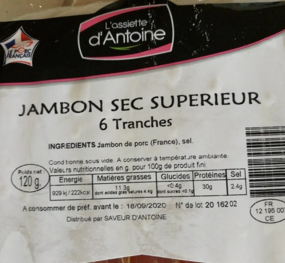 Jambon sec supérieur