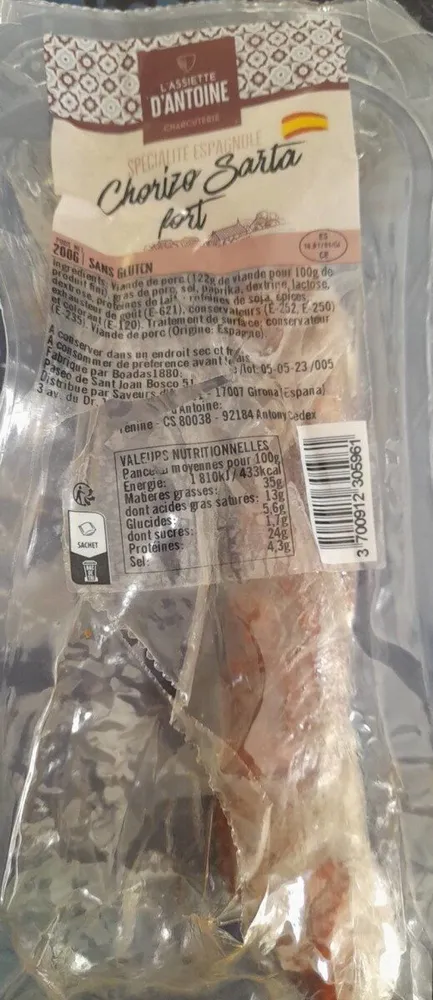 Chorizo Sarta fort sans gluten