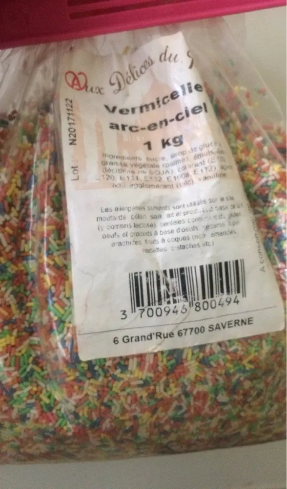 Vermicelle arc-en-ciel