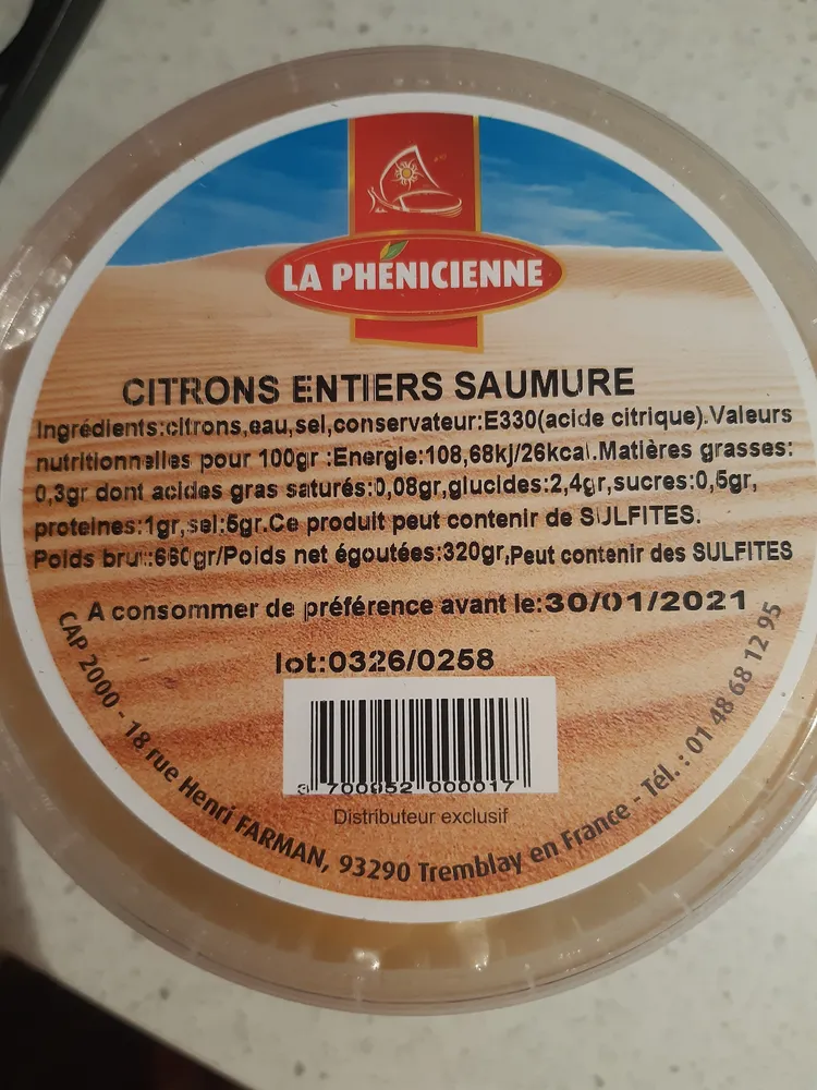 Citrons entiers confits