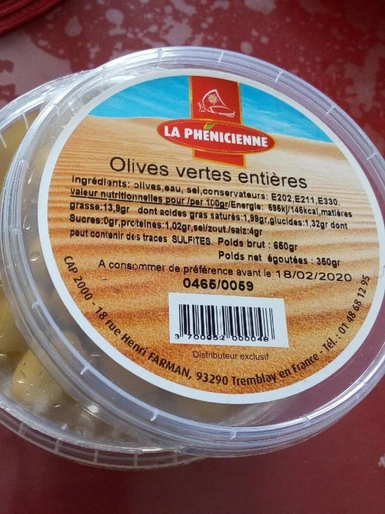 Olives vertes entières