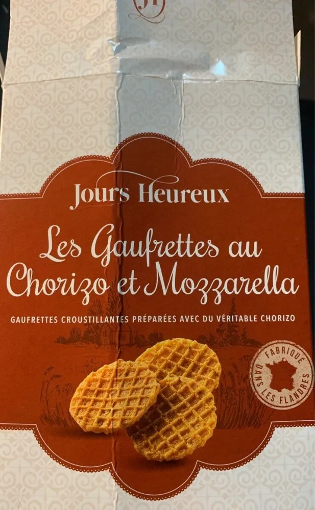 Les gaufrettes au chorizo et mozzarella
