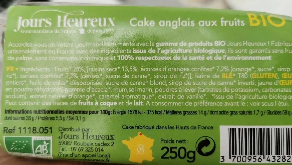 Cake anglais aux fruits