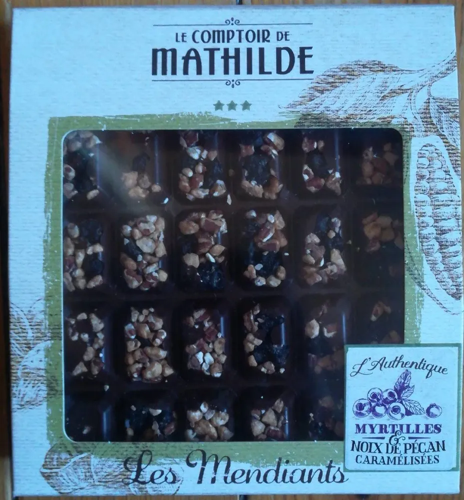 Mendiant aux myrtilles et noix de pécan