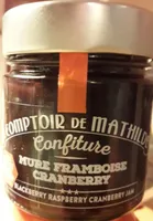 Confiture mûre framboise cranberry