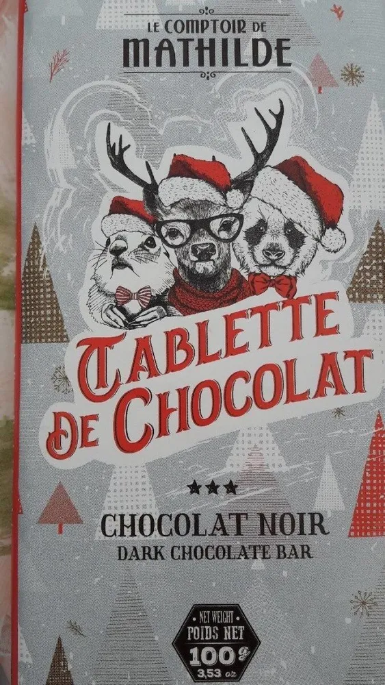Tablette de Noël au chocolat noir