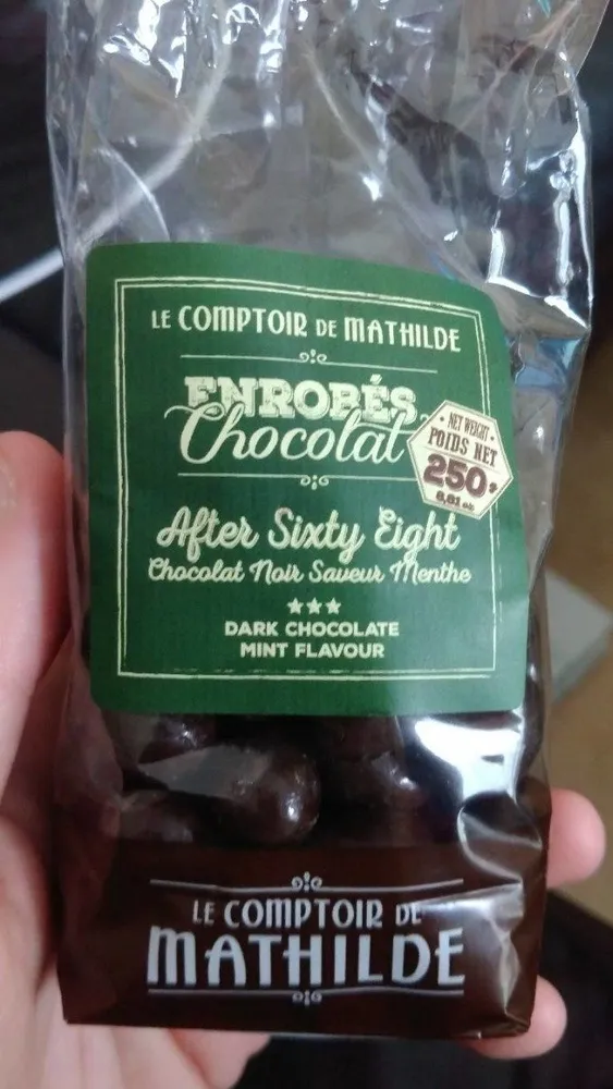 Enrobés chocolat noir saveur menthe