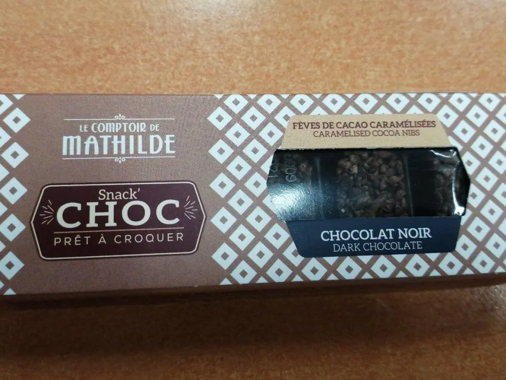 Chocolat noir fèves de cacao caramélisées
