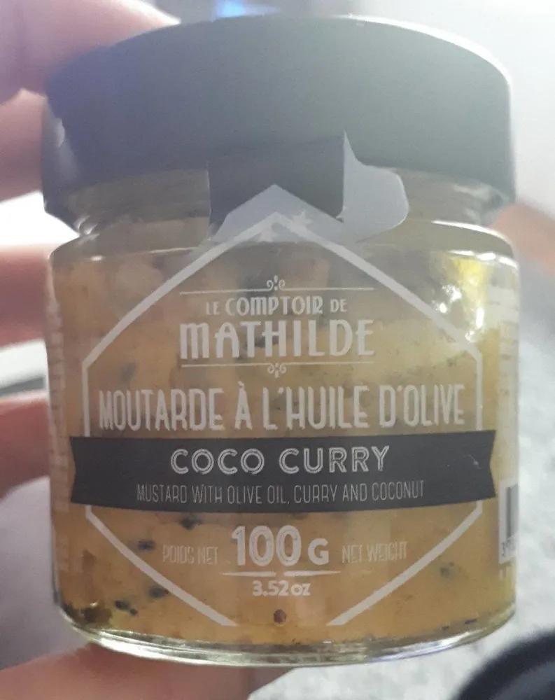 Moutarde à l'huile d'olive  coco curry