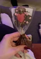 Sucette noir ourson coeurs roses